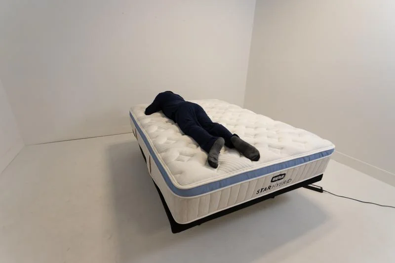 Stomach-sleeping on the Bear Star Hybrid Mattress