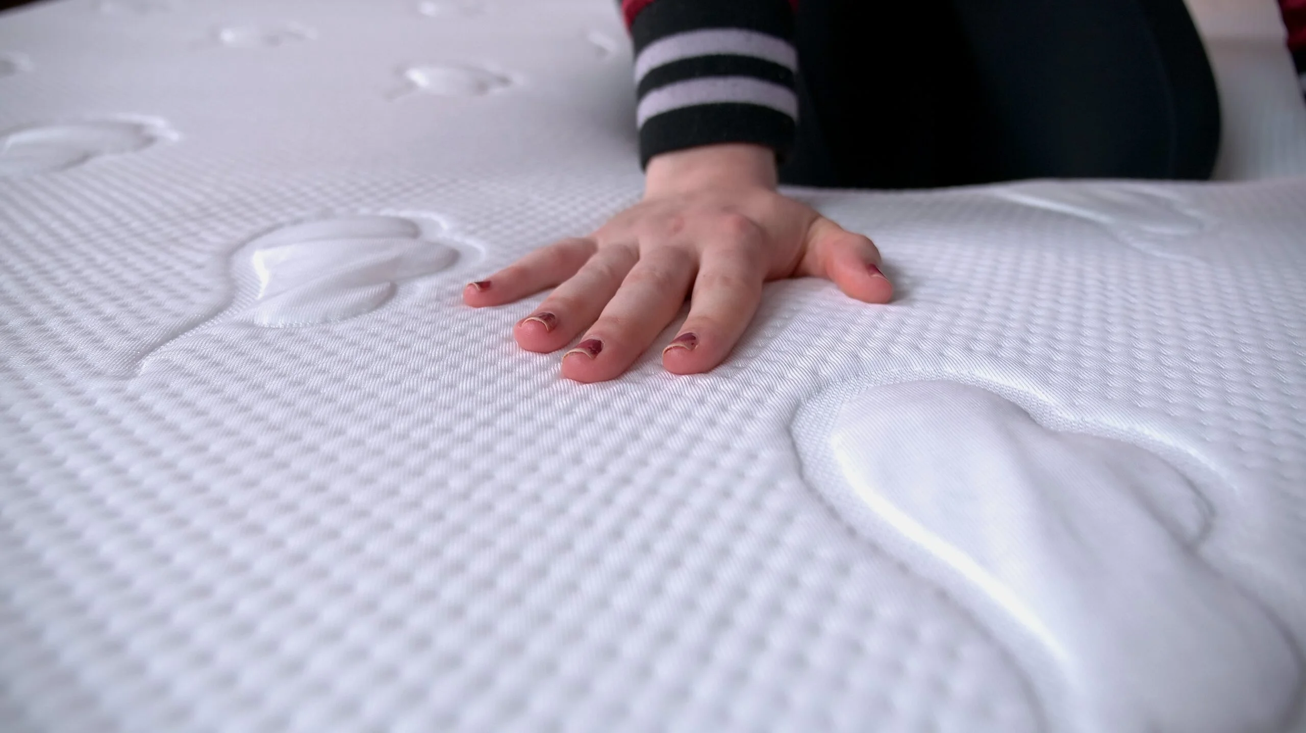 Nichole feeling the cloud cover on the Puffy Cloud