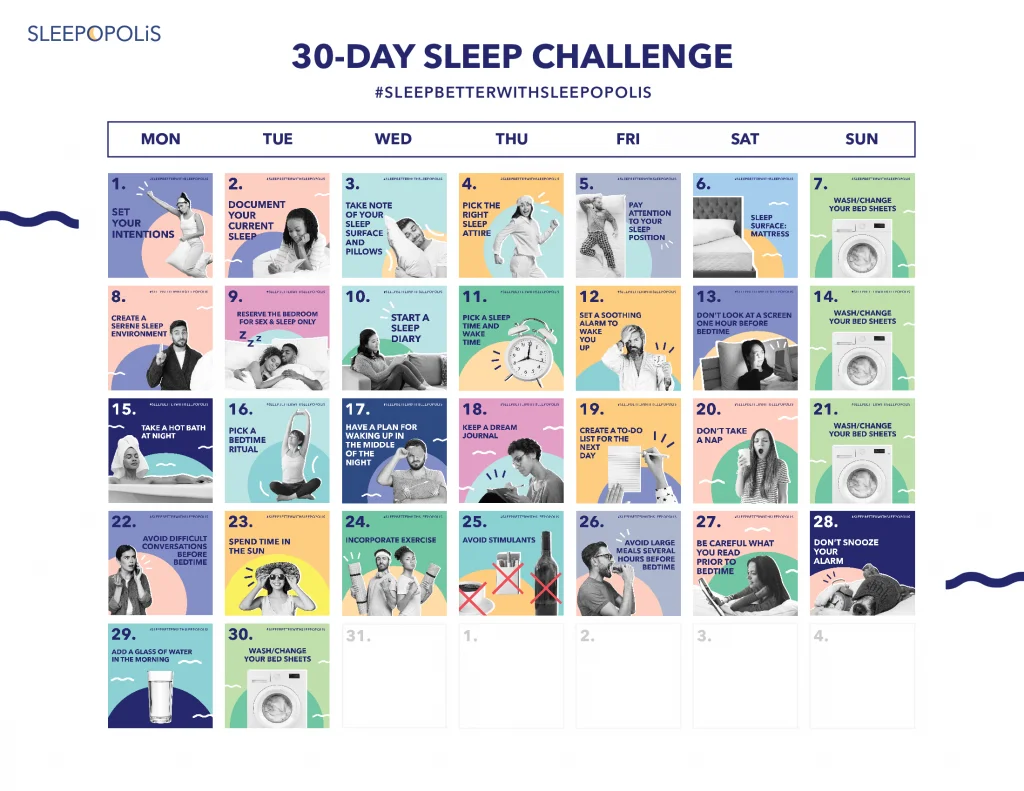 30DaySleepChallenge Calendar 2