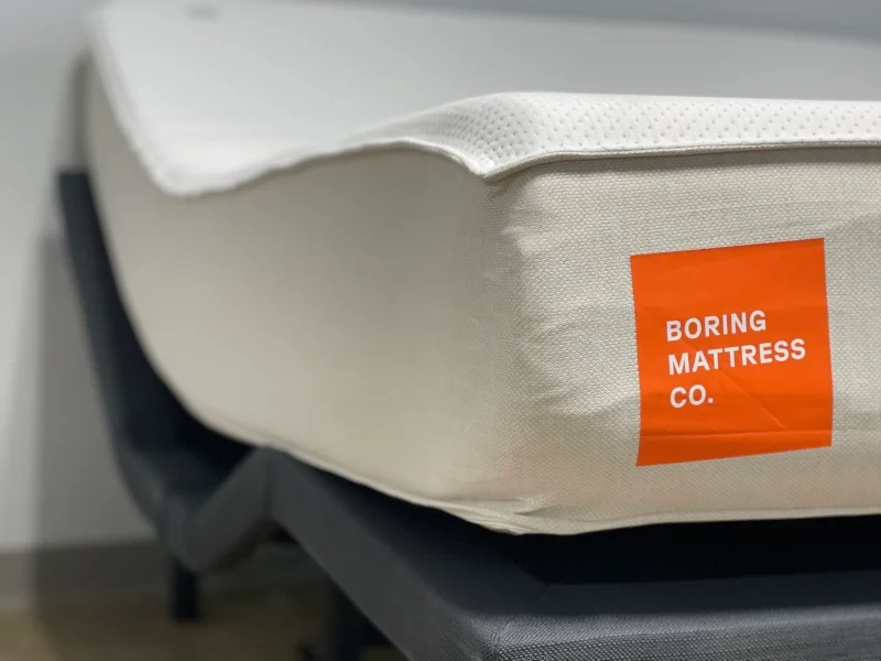 A Boring AF Mattress on an adjustable bed