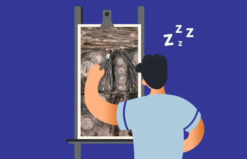 Illustration of man painting