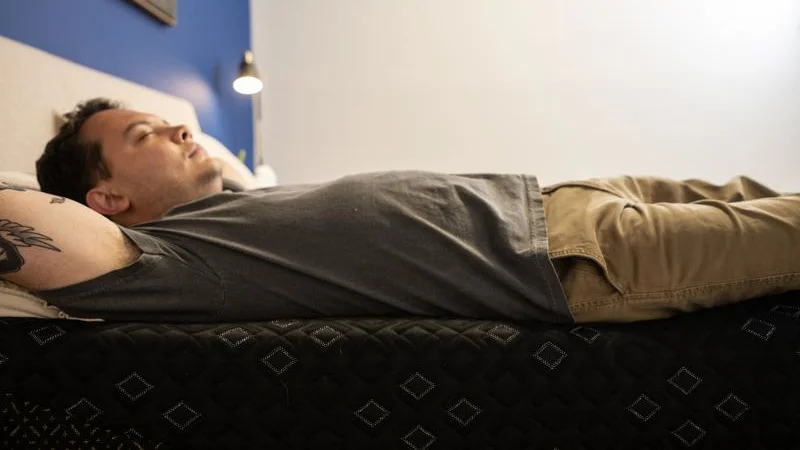 Back sleeping on the Beautyrest Black Hybrid XCS