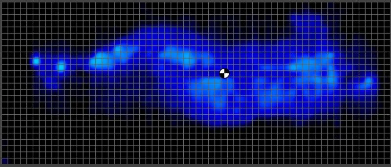 Pressure map of an average weight side sleeper on the DreadCloud Ultra Hybrid.