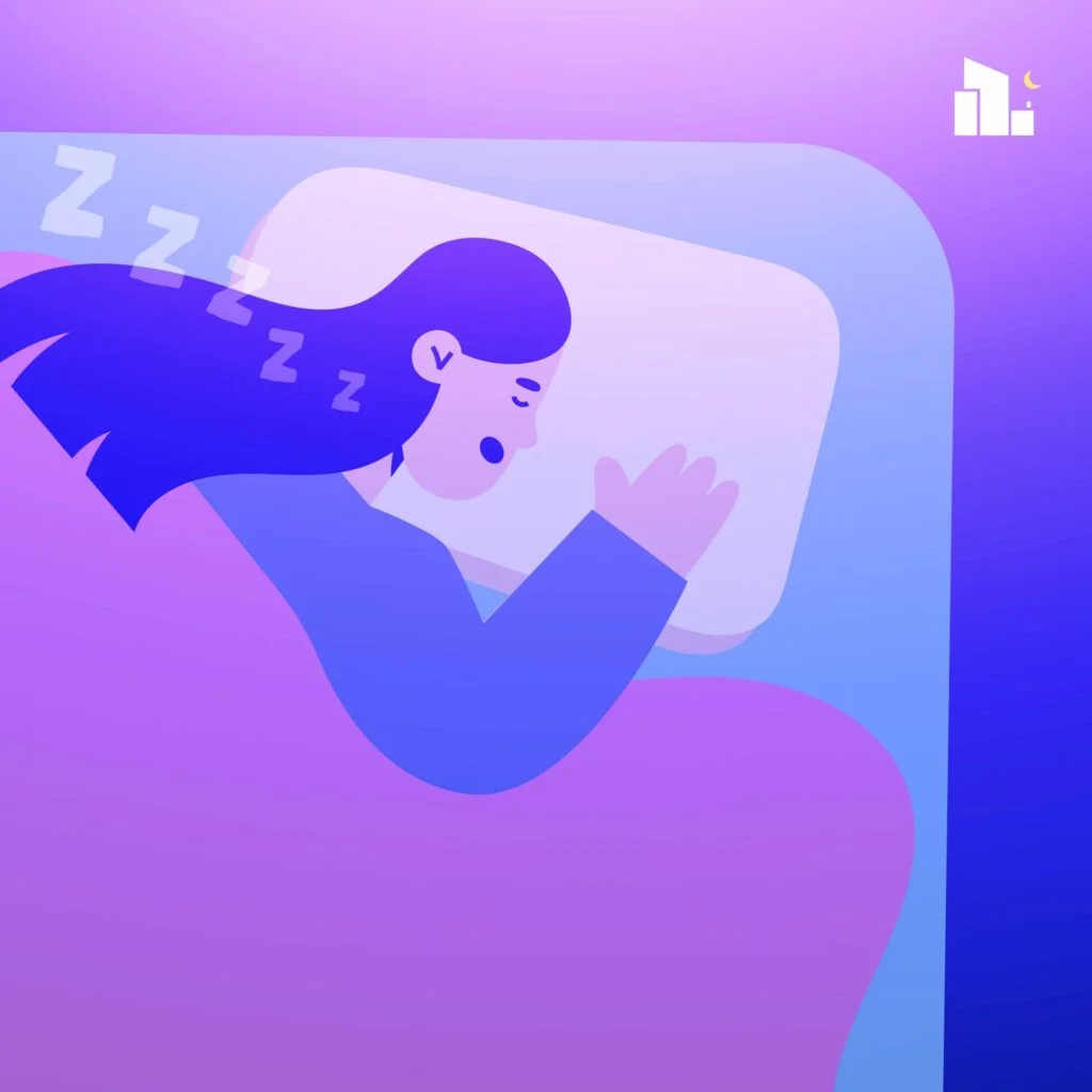 illustration of a woman in bed