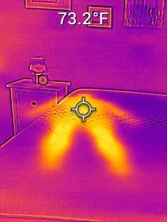 The Nectar Premier Hybrid's surface temperature after laying on it.