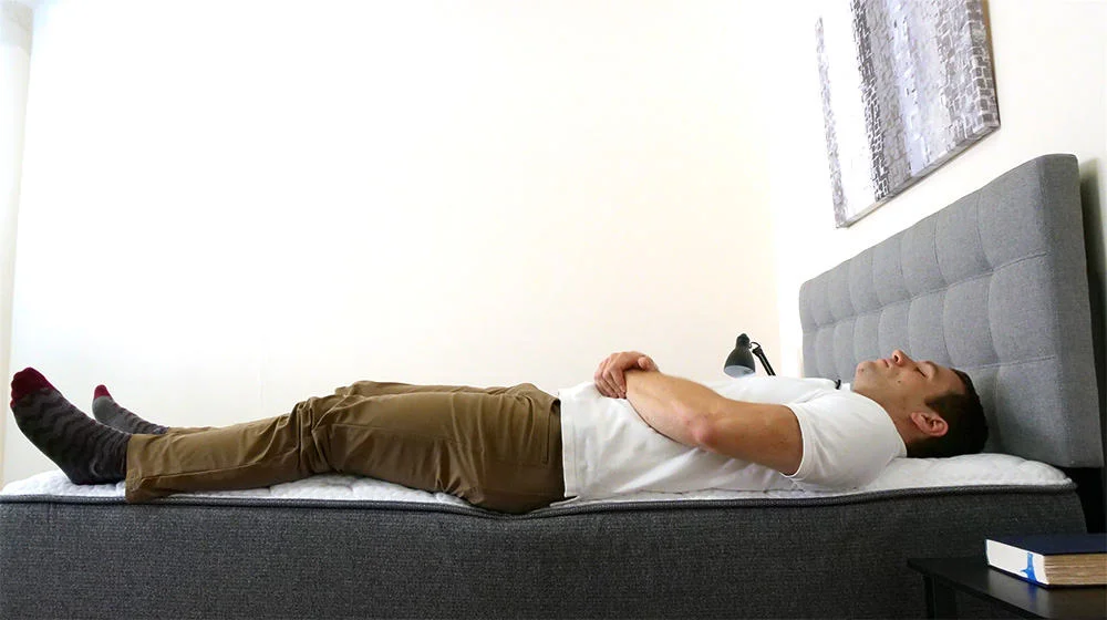 Back sleeping on the Aviya Mattress