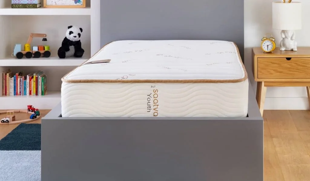 The Saatva Youth Mattress in a kid's bedroom