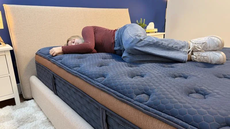 side sleeping on the brooklyn bedding aurora luxe mattress 2