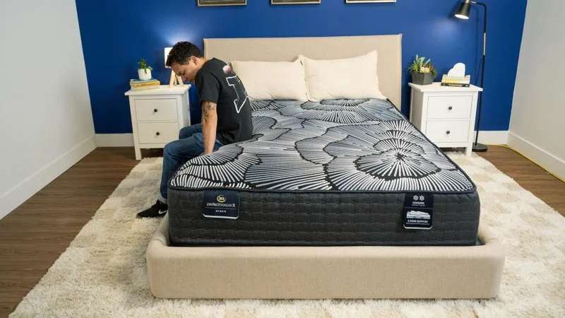 Seated edge support test on the Serta Perfect Sleeper Kendall X Mattress