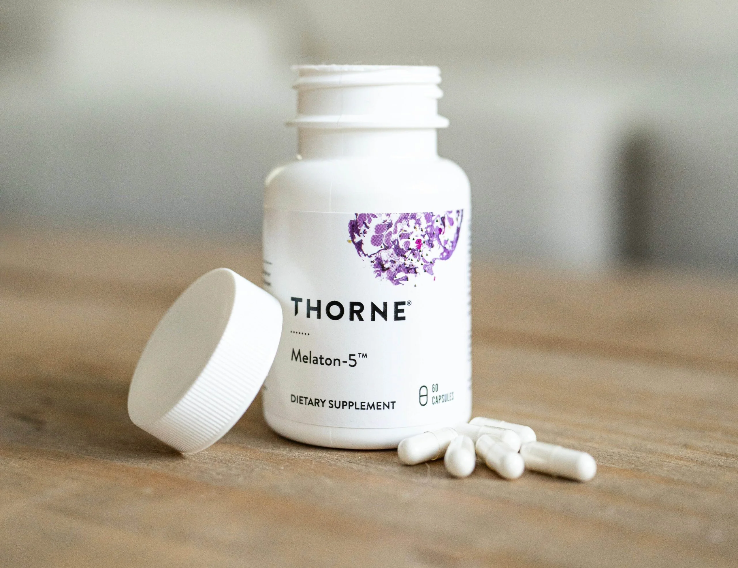 Opened bottle of Thorne Melaton-5