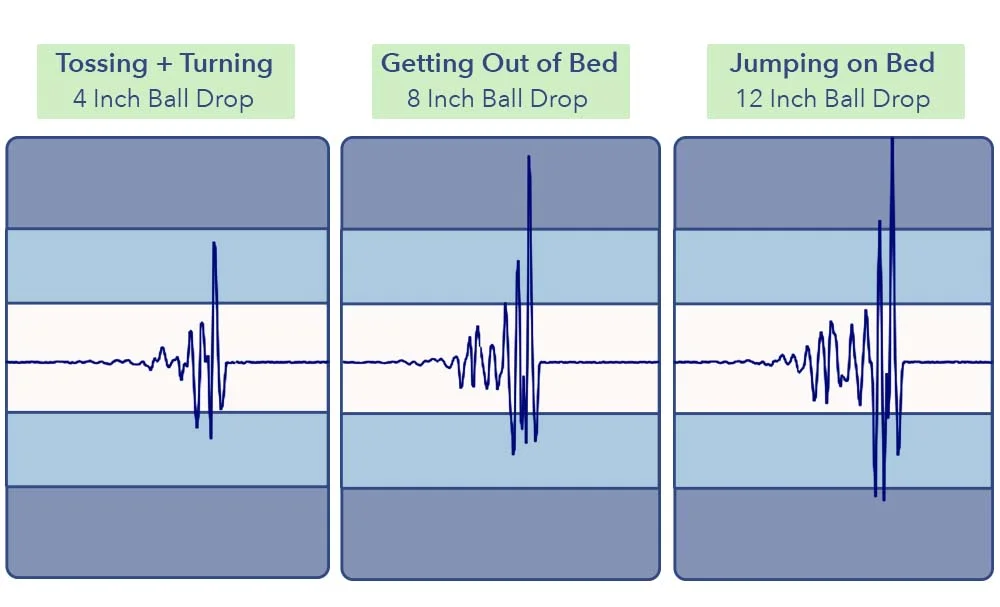 The Sealy Posturepedic's seismometer test results.