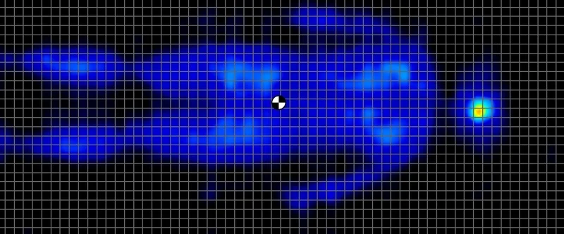 The pressure map from our average-weight back sleeper