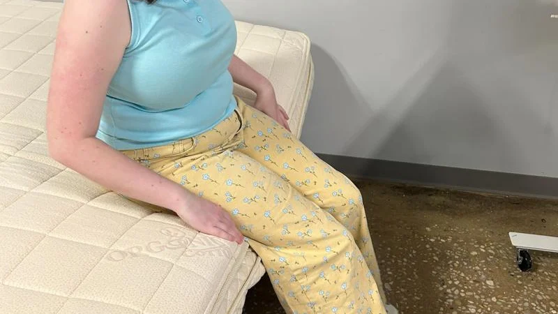 Seated edge support test on the PlushBeds Botanical Bliss Mattress