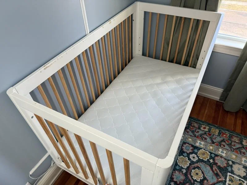newton crib mattress in a crib