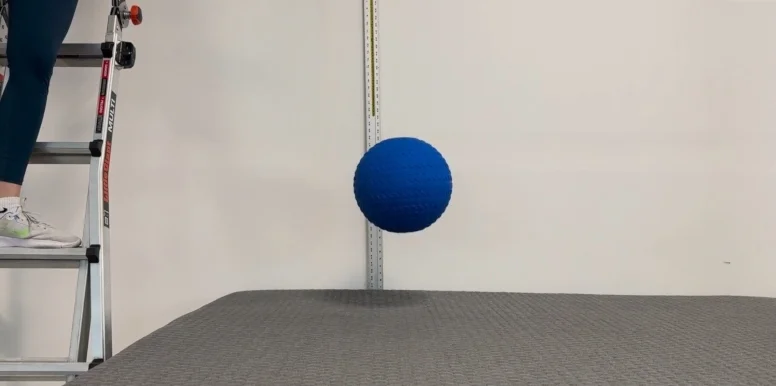 Our testers do a bounce test on a Layla Signature Hybrid Mattress