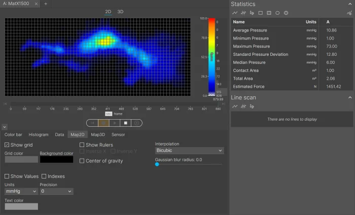 A pressure map showing buildup around the hips from a lightweight tester on the Nectar Premier mattress