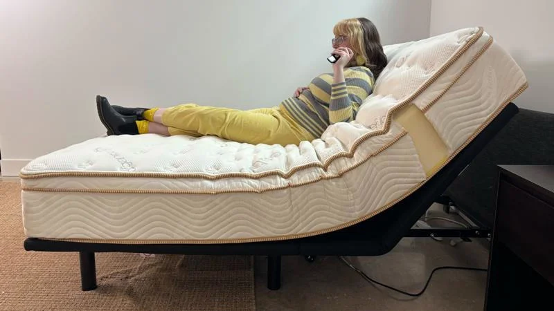 Testing the Saatva Classic on an adjustable bed.