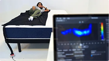 Our product testers generating pressure maps using specialized technology.