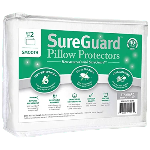 SureGuard 100% Waterproof Pillow Protectors