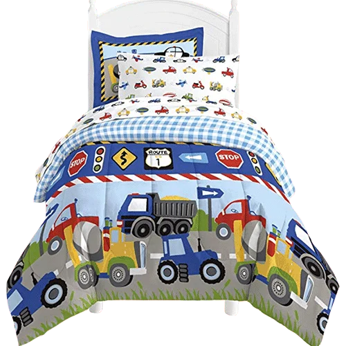 Dream Factory Trucks Tractors Cars Boys 5-Piece