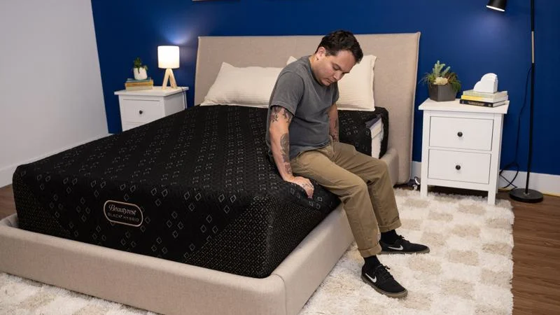 Seated edge support test on the Beautyrest Black Hybrid XCS