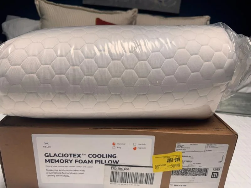 Unboxing a Helix GlacioTex Cooling Memory Foam Pillow