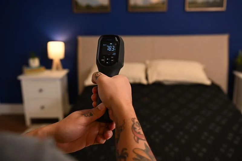 Thermal imaging of the Beautyrest Black Hybrid XCS Mattress after being rested on