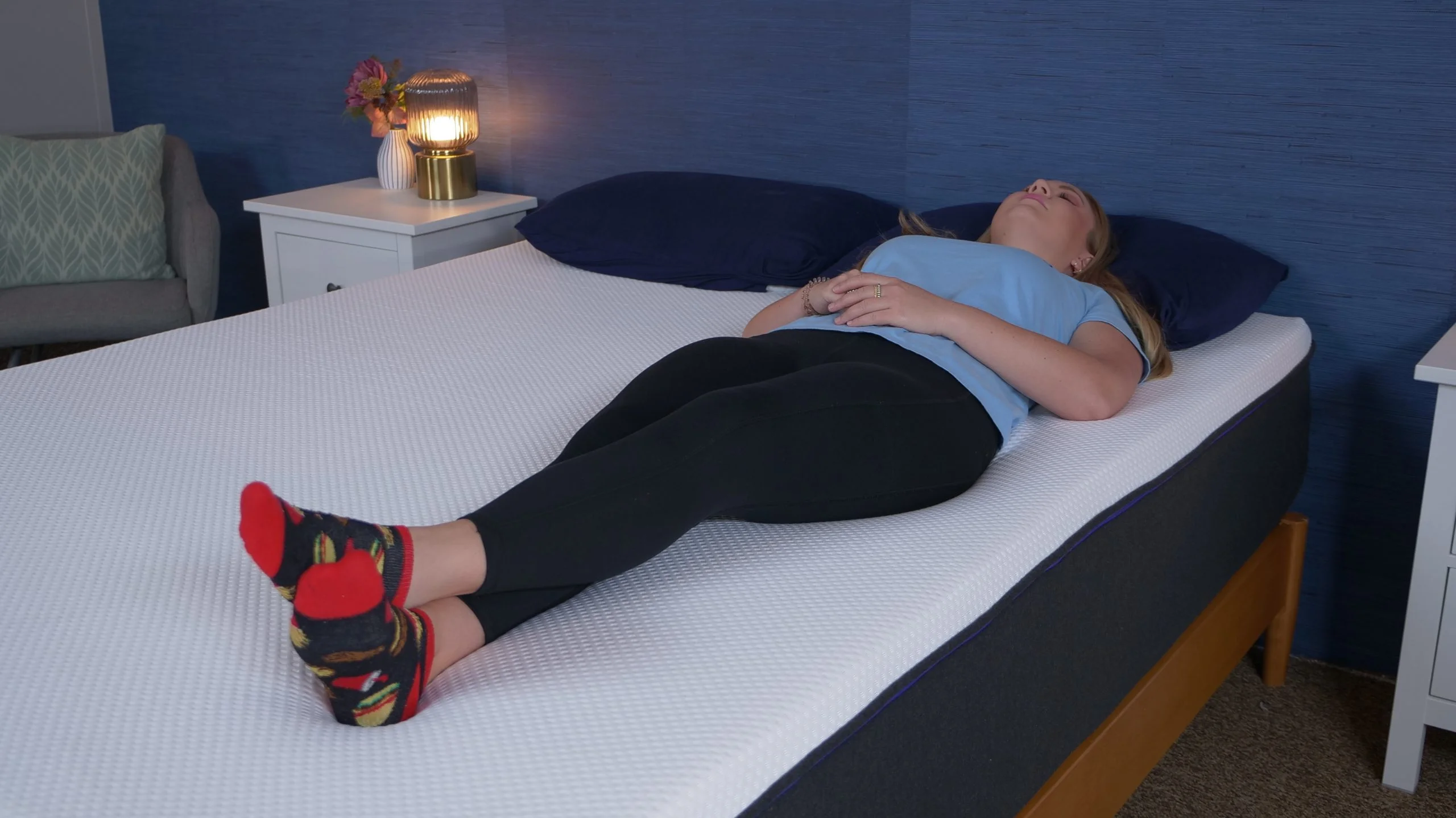 Testing back sleeping on the Nectar Premier Mattress