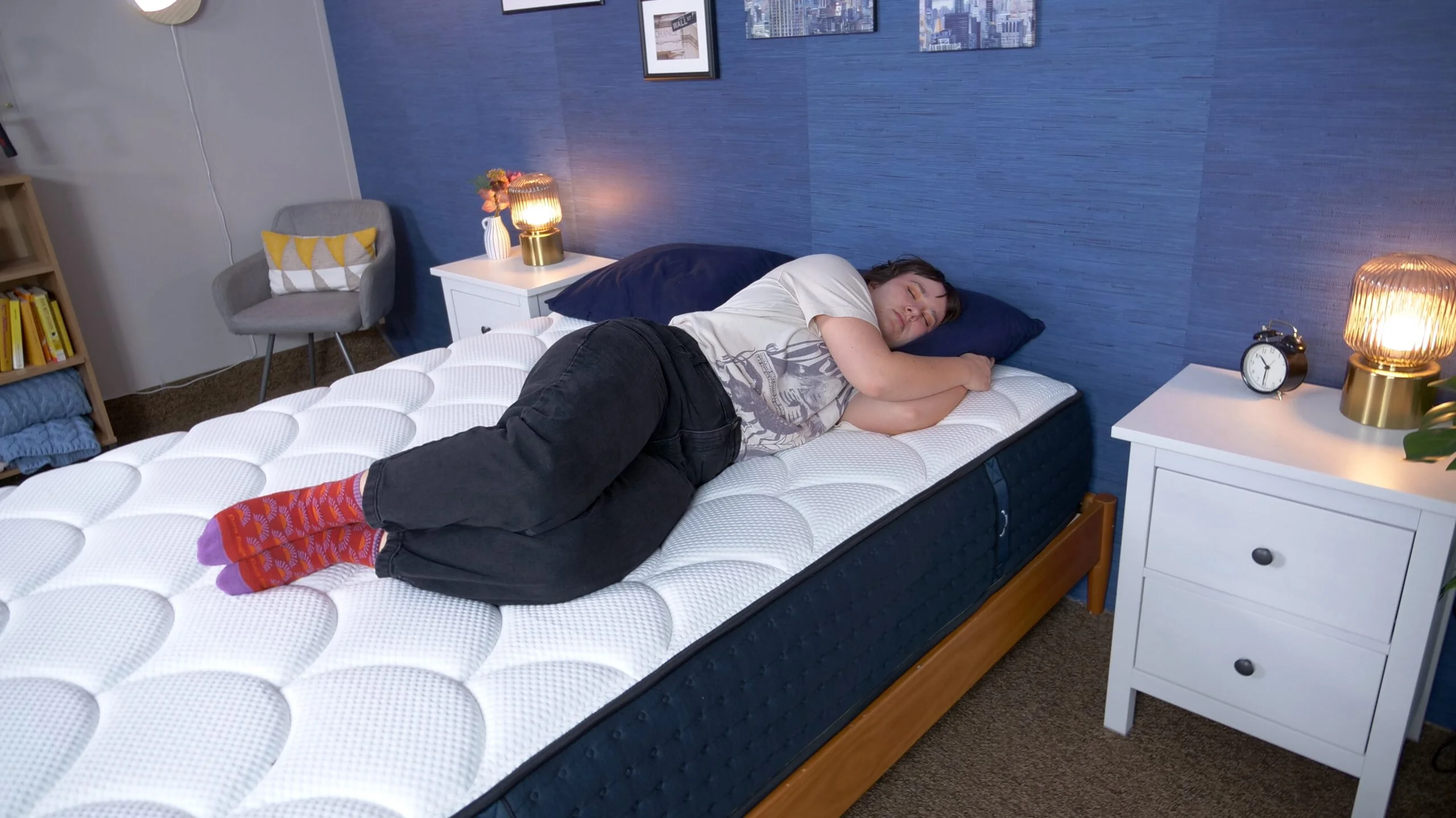 side sleeper on dreamcloud memory foam mattress