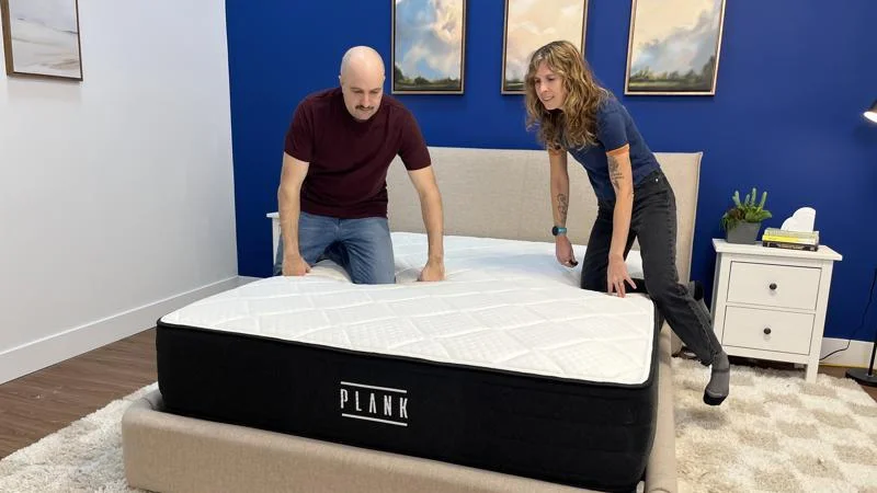 Partner test on the Plank Firm Mattress