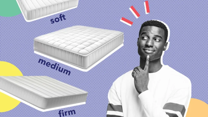 Illustration of a man trying to decide how to go about choosing the right firmness.