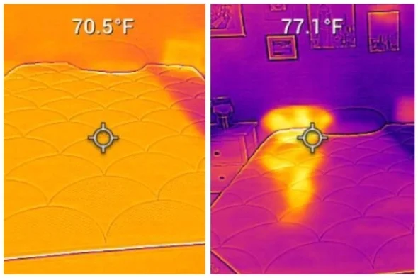 Thermal readings from the DreamCloud mattress