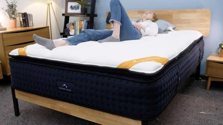 back sleeping on the DreamCloud Premier Rest