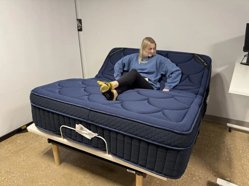 DreamCloud Ultra Hybrid Mattress on an adjustable bed