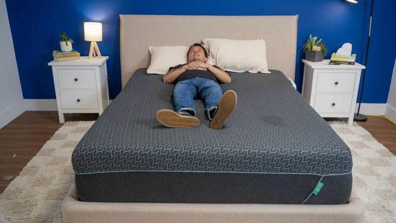 Back sleeping on the Tuft & Needle Mint Hybrid Mattress