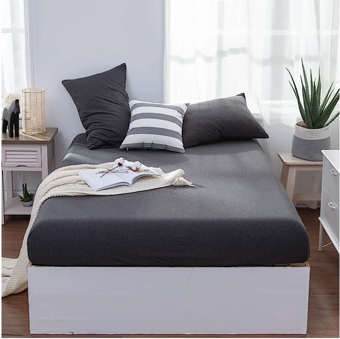 Lifetown Jersey Knit Cotton Fitted Sheet