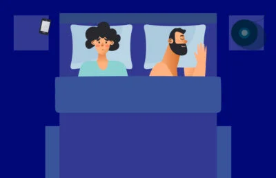 woman struggling to sleep illustration