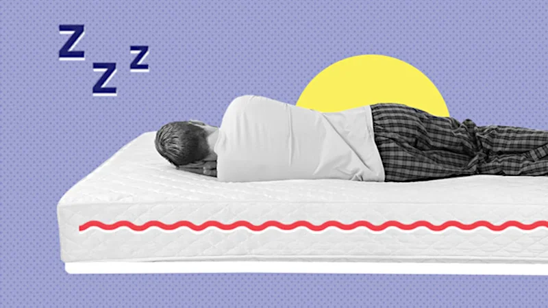 Illustration of a woman sleeping on her side.