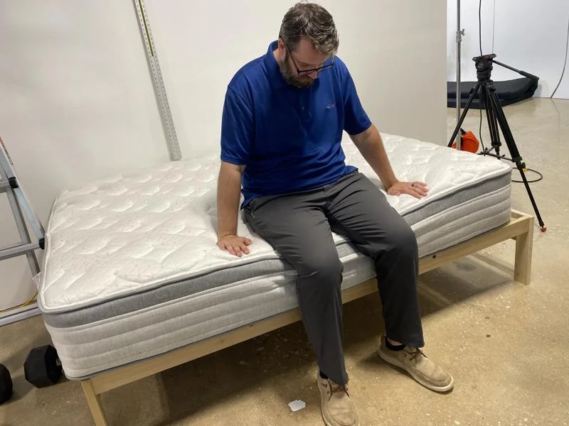 Seated edge support test on the Helix Plus Mattress