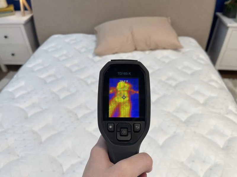 Thermal imaging of the Helix Plus Mattress after being rested on